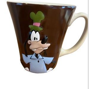 Disney GOOFY 3 D Brown Off White Coffe Cup Mug By Gibson 16 Oz‎